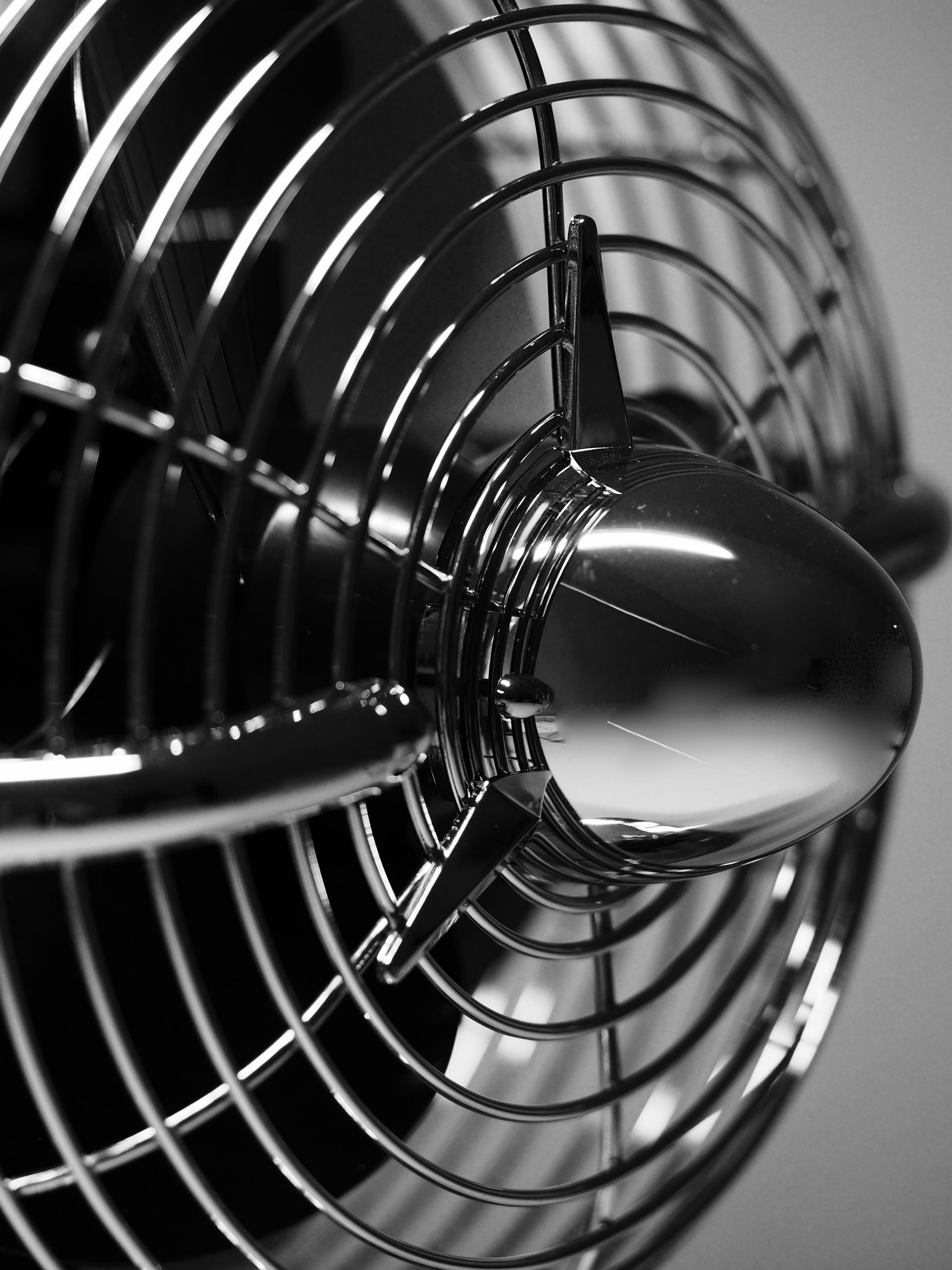 Close-up of a metal fan